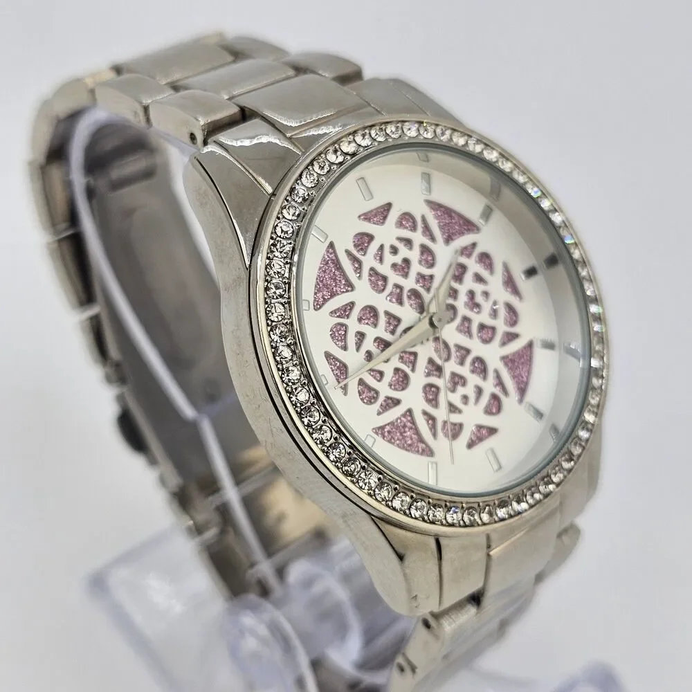 Women's Hearts Watch 38MM Purple Dial Gray Bracelet Band 6